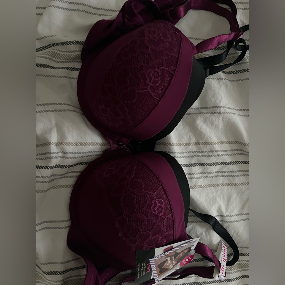 Maidenform Lace Bra in Deep Purple and Black